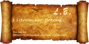 Lichtnecker Botond névjegykártya
